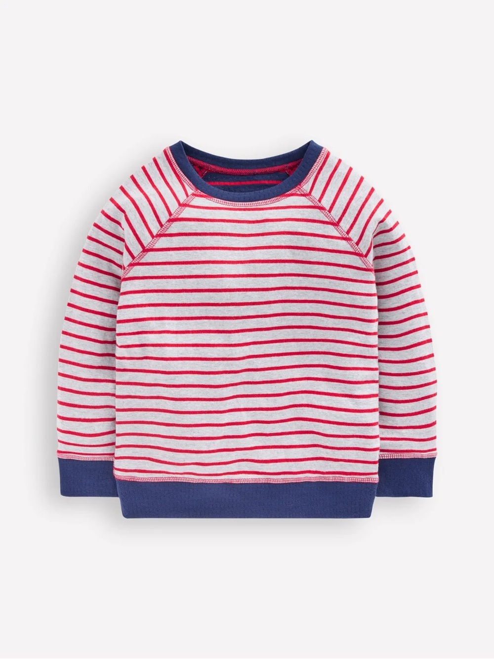 Mini Boden Reversible Long Sleeve T-Shirt Navy Red Stripes 3Y - 4Y